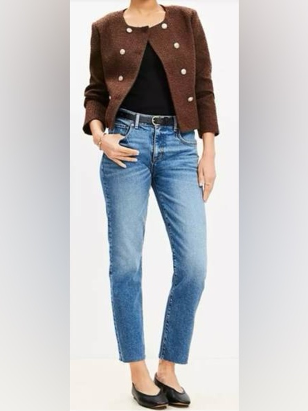 EUC – Loft “The Slim” Cropped Ankle Jeans in Medium Blue – Size 8